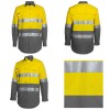 Yellow Charcoal Cotton Hi Vis Work Shirts Alt